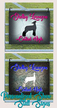 Load image into Gallery viewer, Pinterest Pins Metal sign with customizable text for show goats. Perfect gift for youth show person. Can be accessorized with different fonts and goat types.
