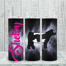 Load image into Gallery viewer, High-quality insulated show cup with custom name personalization. Perfect for kids and animal enthusiasts. 20-ounce skinny tumbler with durable metal design
